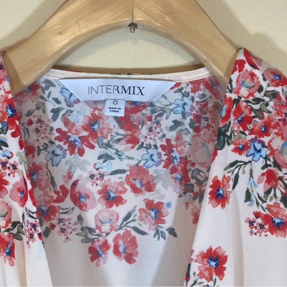 INTERMIX Greer Tie Front Peplum Top - Picture 4 of 11